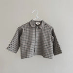 Lalaby Saxo baby shirt in tweedy check organic cotton