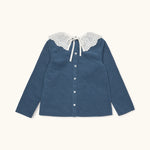 Lalaby Thea kids top in whale blue cotton baby cord