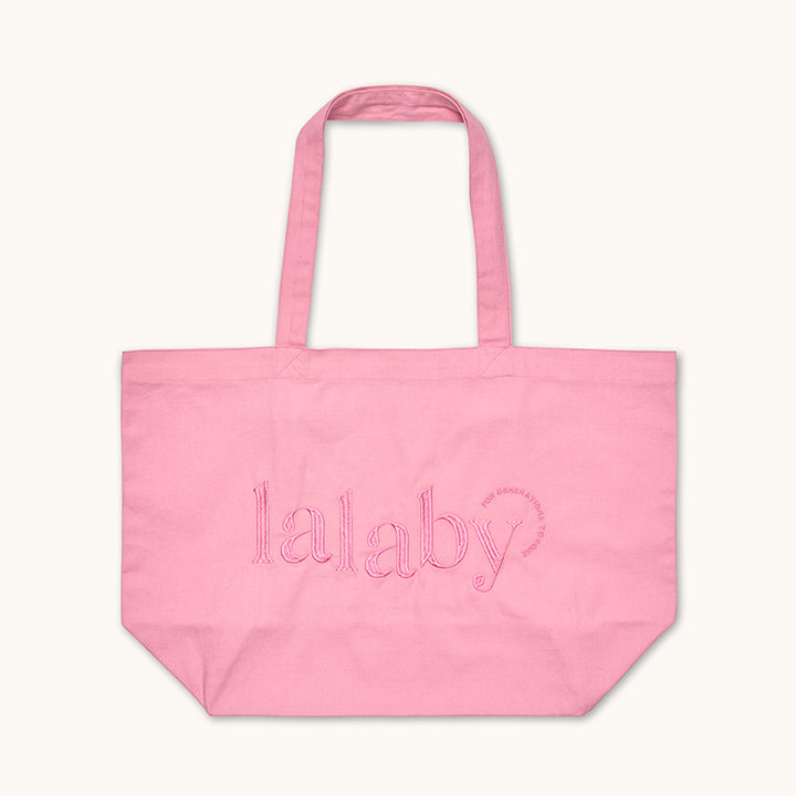 Lalaby Toto tote bag in a sorbet pink organic cotton, for everyday use