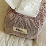 Lalaby Wet wipe cover in 100% organic cotton Berry Stripe