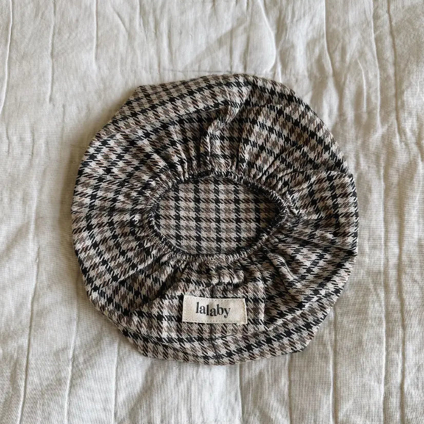 Lalaby wet wipe cover in tweedy check organic cotton