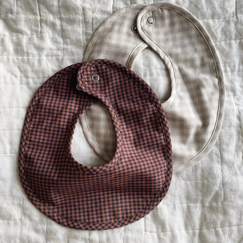 Lalaby - Bibi bib 2-pack indigo check