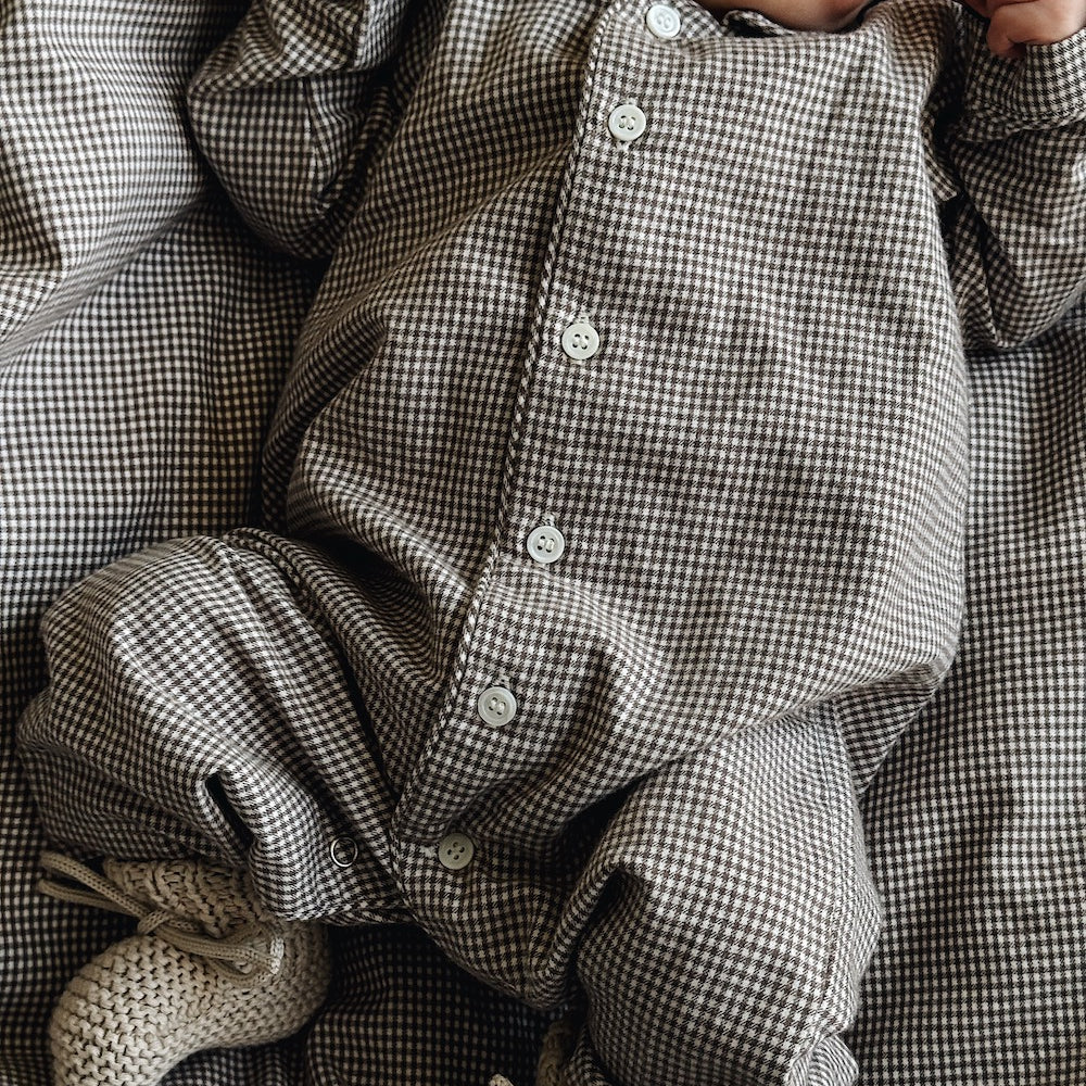Lalaby - Classic PJ suit tiny check brown