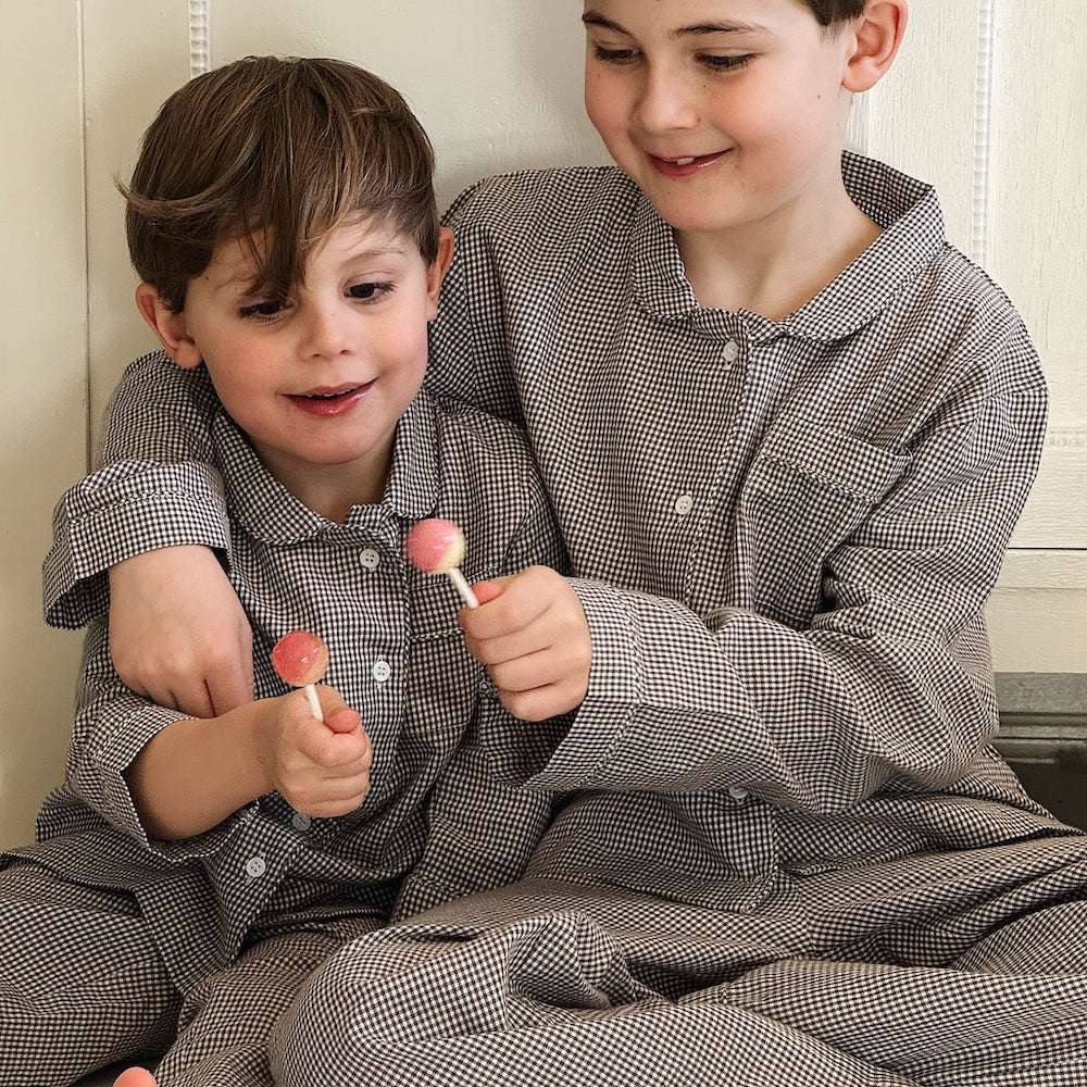 Lalaby - Classic pyjamas tiny check brown