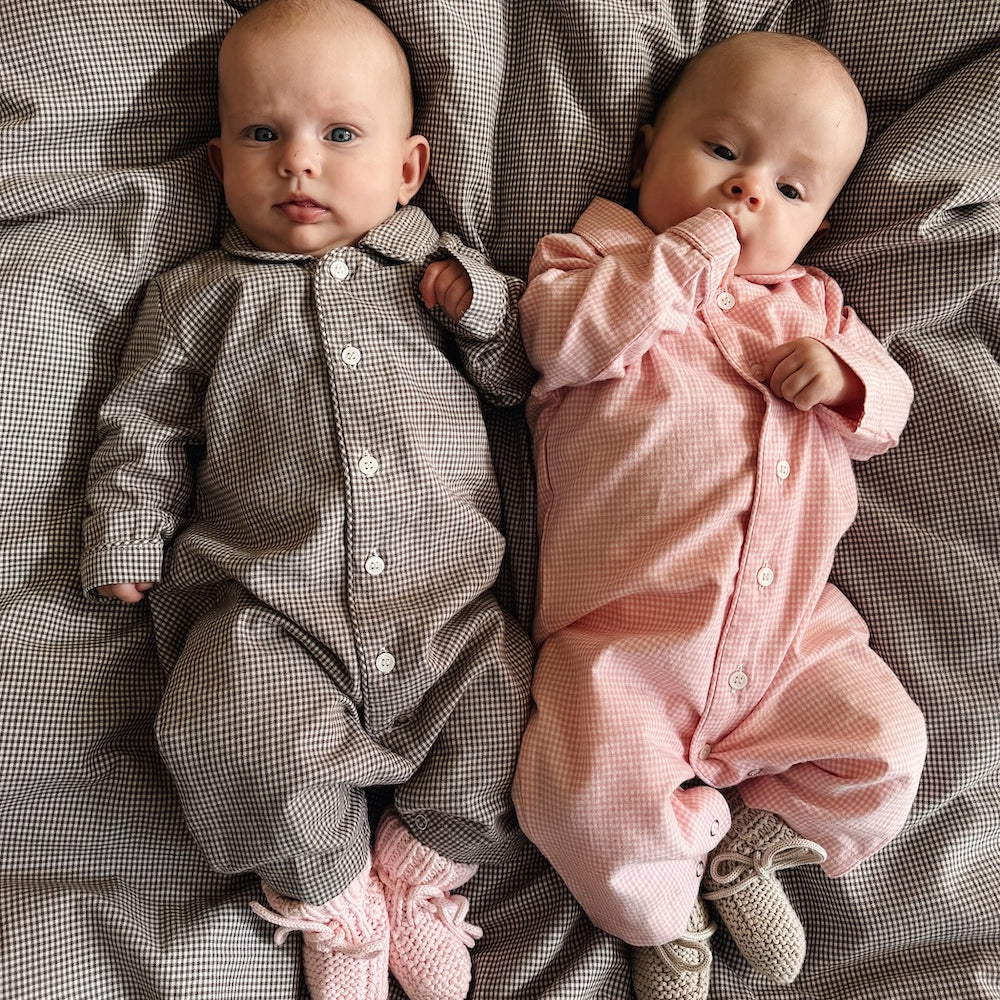 Lalaby - Classic PJ suit tiny check pink